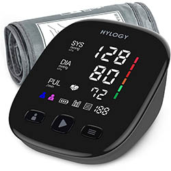 HYLOGY Tensiómetro de Brazo, Monitor de Presión Arterial Digital Automatico con Gran Pantalla Led